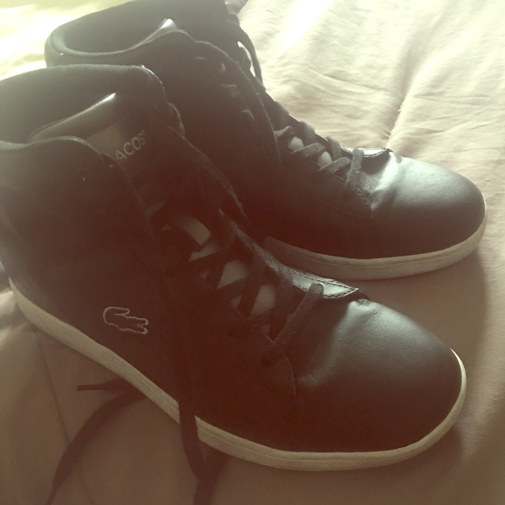 Lacoste black high top sneakers